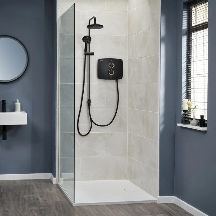 Triton Showers T90SR Matte Black Bright Bathroom